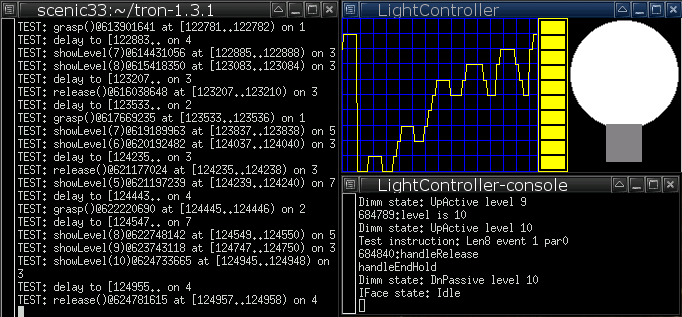 Screen-shot of TRON with LightController simulator Screen-shot of TRON